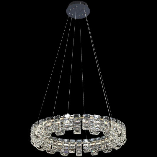 33051-0.4-600 CR Подвесная люстра светодиодная с регулировкой цветовой температуры Reluce 33051-0.4-600 CR (220V, хрусталь, на тросе)