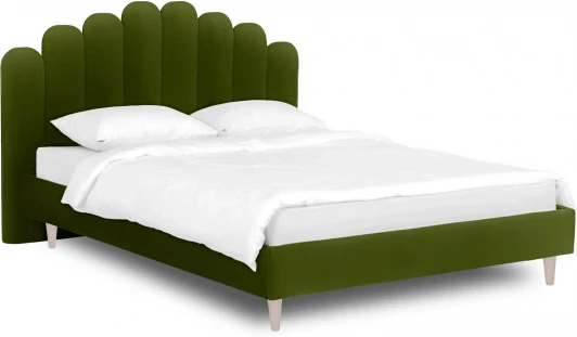 577035 Кровать Queen II Sharlotta L 1600 ОГОГО (арт.577035), (Ткань/Зеленый)