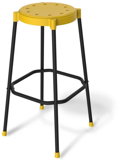 0434769701 Стул барный SHT-S48 пластиковый желтый/черный муар Sheffilton 0434769701