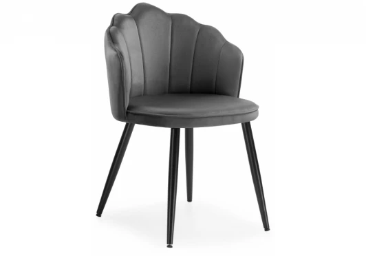11988 Обеденный стул на металлокаркасе Woodville Shell dark gray / black 11988