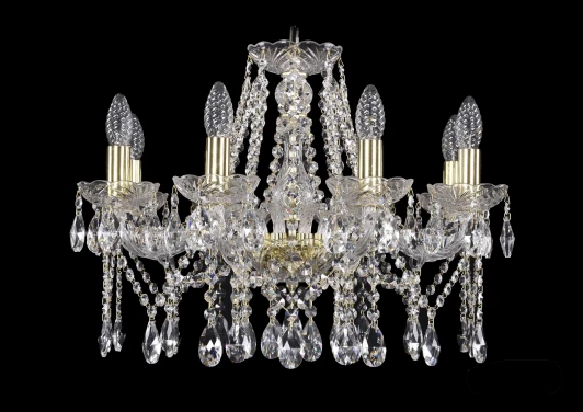 1413/8/200 G Подвесная люстра Bohemia 1413 1413/8/200/G (220V, хрусталь, на цепи, подсвечник, свеча)