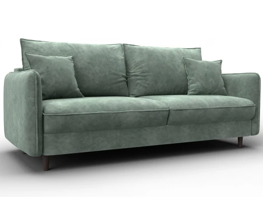 129623 Диван прямой Лига-064 НПБ (ДСП/Дерево/Велюр/Зеленый) Лига Диванов 129623