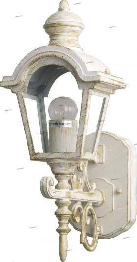 1601081/1W Уличный настенный светильник Snowlight, 1 плафон, белый с золотом