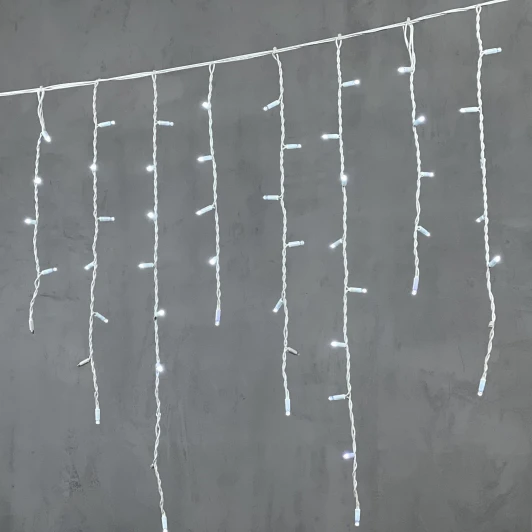 LL168BLW-8-2W Гирлянда Бахрома 3,2 x 0,9 м белая с мерцанием белого диода 220В, 168 LED, провод белый каучук, IP65 Laitcom LL168BLW-8-2W