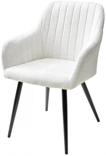 628M03748 Стул BRANDY WZ2042-18 белая галька, фактурный велюр/ черный каркас