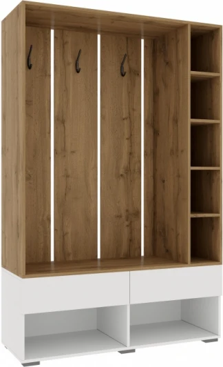 593725 Готовая прихожая Роут (Роут белый / дуб вотан) Woodville арт.593725