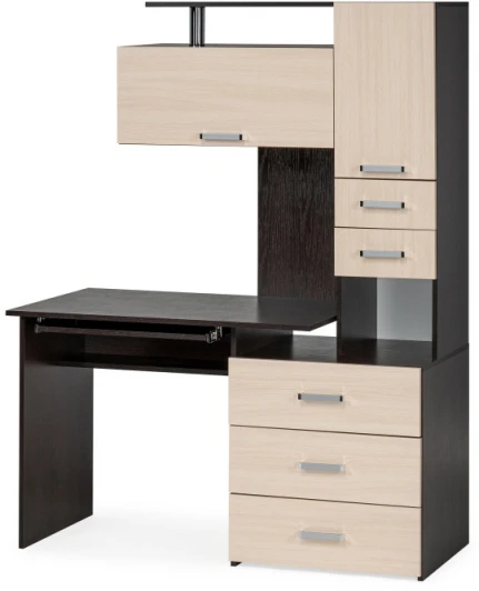 318948 Стол компьютерный Woodville Джаз-17 левый венге / дуб молочный 318948