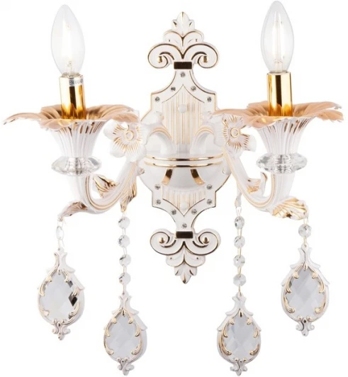 CLEOPATRA AP2 WH+GL Бра AM Group CLEOPATRA AP2 WH+GL (220V, подвески, подсвечник, свеча)