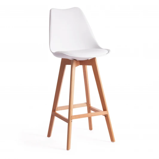 15204 Стул барный TULIP BAR (mod. C1014H) черный 3010/натуральный (пластик/дерево)