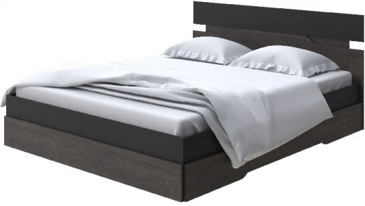 1938120 Без бренда Кровать Milton (ЛДСП Черный/Дуб Кантербери) 80x200