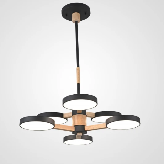 Turna-Dbl01 Потолочная люстра Wi-Fi на штанге Turna Dbl L6 Black By ImperiumLoft Turna-Dbl01 (LED, 220V, голосовое управление, умный дом - Алиса)