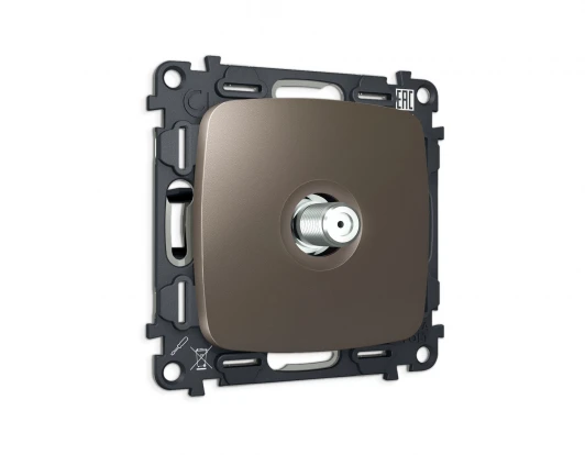 MO643050 Комплект механизма ТВ-розетки SAT встраиваемый (темная бронза матовый) Ambrella Volt QUANT MO643050