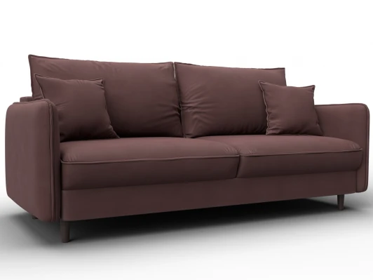 129617 Диван прямой Лига-064 НПБ (ДСП/Дерево/Замша/Бордовый) Лига Диванов 129617