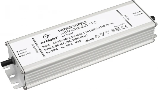 023640 Блок питания ARPV-UH24240-PFC (24V, 10.0A, 240W) (IP67 Металл) 023640 Arlight ARPV