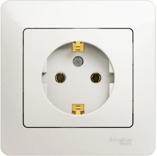 GSL000642 Розетка встраиваемая с заземлением (перламутровый) Systeme Electric Glossa GSL000642