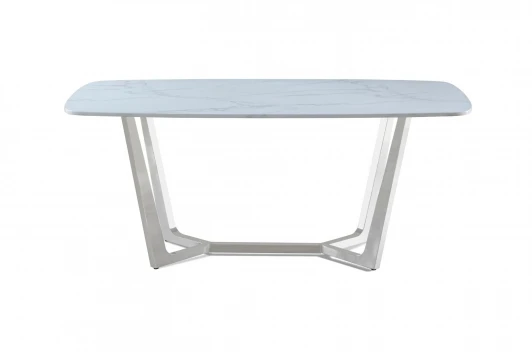DT-2852.2casa Стол обеденный IST-CASA Ланс Силвер DT-2852, 140х80х75 см, белый мрамор