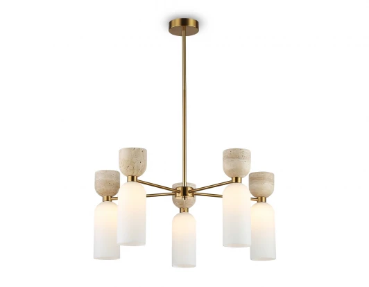 LH53325 Потолочная люстра на штанге с травертином Ambrella Ceramo Modern LH53325