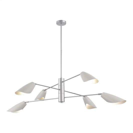 SLE1254-103-06 Потолочная люстра на штанге Evoluce Alton SLE1254-103-06 Серебристый/Белый, серебристый E14 6*60W