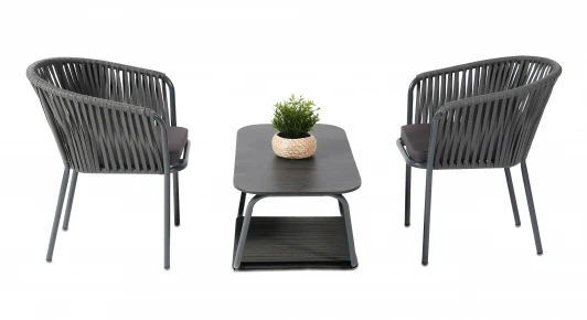 Indoor-4SiS-2409 Кофейный набор плетеный, цвет темный 4SIS Тулон Indoor-4SiS-2409