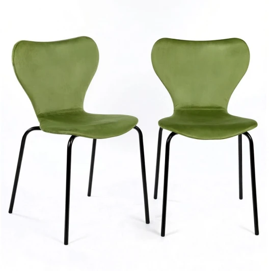 RF 0254P Комплект из 2-х стульев Seven Style светло-зеленый велюр с чёрными ножками Bradex Home RF 0254P