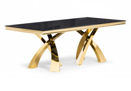 15308 Стеклянный стол komin 2 черный / золото
