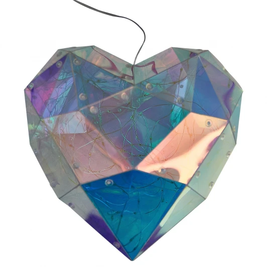 ULD-R511 3АА HEART Светильник декоративный «Сердце», на батарейках 3AA (не в/к). 100 светодиодов, цвет корпуса радужный Uniel ULD-R511 3АА HEART