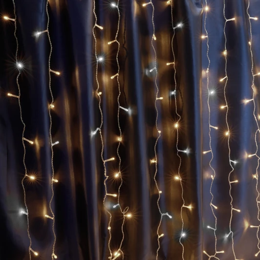41630 Светодиодная гирлянда Feron 41630 CL24 занавес 3*3м + 3м 2700К ,c питанием от сети, с эффектом стробов