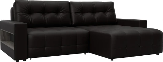 128942 Диван угловой с полками Лига-053 НПБ Лига Диванов (Экокожа) арт.128942