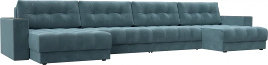 128558 Диван П-образный с декором Лига-049 НПБ Лонг Лига Диванов (Велюр) арт.128558