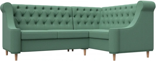 123822 Диван кухонный угловой Бронкс правый угол (Зеленый/Рогожка) Лига Диванов арт.123822