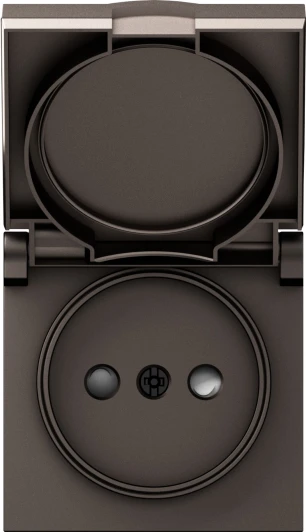 DE43453 Накладка для розетки без заземления, с крышкой, 16A 250 В~, мокко IP44 Donel A07 DE43453