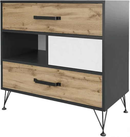 515121 Комод Woodville Нобира (ЛДСП, Черный) 515121