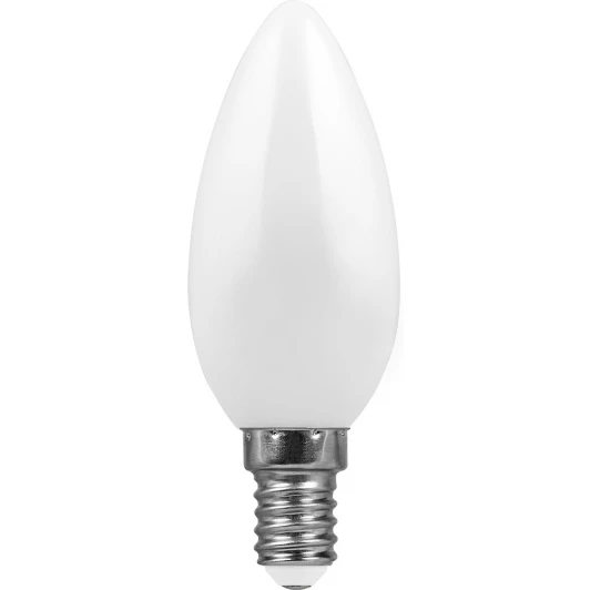 25785 Лампочка светодиодная свеча белая колба E14 7 Вт 2700K теплое белое свечение Feron 25785