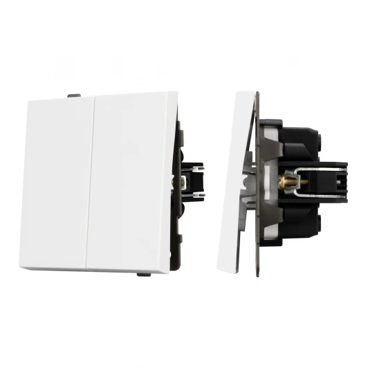054066 Механизм выключателя двухклавишный проходной SWT-TENDO-MKP2-PL-WH (230V, 10A) (Arlight) 054066