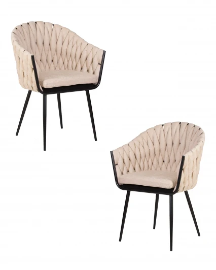 LM-9691-N_B-M_TT-LAR-275-1 Набор 2 шт стул обеденный DOBRIN MATILDA (бежевая ткань (LAR 275-1))