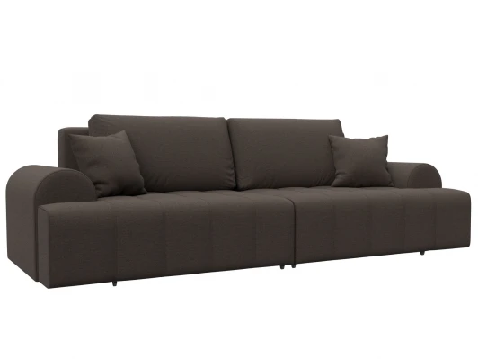 131110 Диван прямой Лига-080 (ДСП/Пластик/Рогожка/Коричневый) Лига Диванов 131110