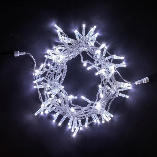 PST100CAP-10-1W Гирлянда Нить с Колпачком 10м Белая 24В, 100 LED, Провод Прозрачный ПВХ, IP65