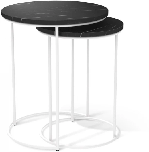 007895 Столик журнальный SHT-CT7 камень пьетра чёрный/белый муар от фабрики Mebelik