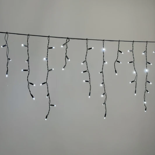 ECO120-1-2W Гирлянда Бахрома 3,1 x 0,5 м белая 220В, 120 LED, провод черный каучук 2,3мм, IP65 Laitcom ECO120-1-2W