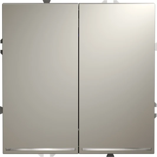 VLS020403 Проходной переключатель двухклавишный с подсветкой (кашемир) Voltum S70 VLS020403