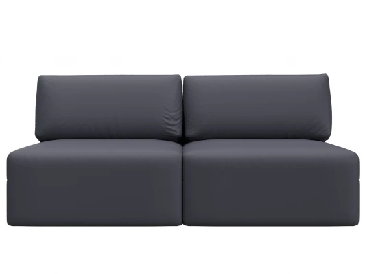 130051 Диван прямой модульный Лига-060 НПБ (ЛДСП,Брус,Фанера/Пластик/Экокожа/Серый) Лига Диванов 130051