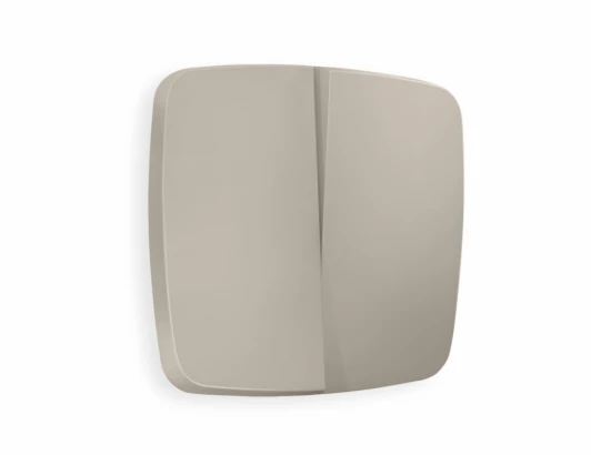 OP3630 Лицевая панель Ambrella Volt OMEGA (Серо-бежевый матовый) для 2-кл выключателей QUANT OP3630