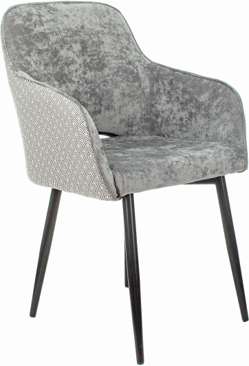 KF-7/LT19/TWIST Стул для кухни Бюрократ KF-7 серый Light 19 антик металл черный на ножках (KF-7/LT19/TWIST)