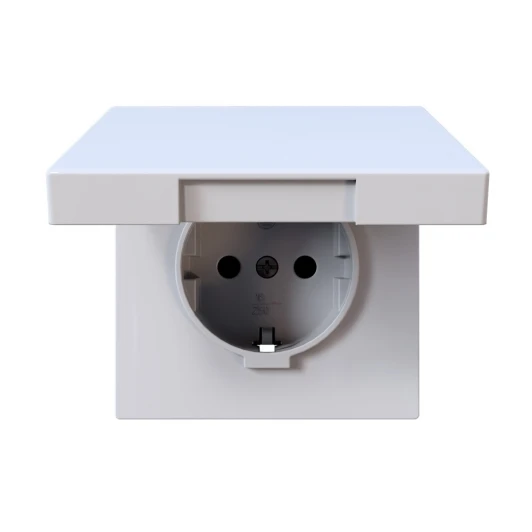 FD5505W Розетка с защитной крышкой и шторками (белый глянцевый) Jasmart FD FD5505W