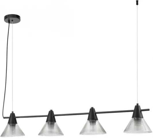 6595/4A Подвесной светильник Lumion Corne 6595/4A черный/прозрачный, металл/стекло E27 4*60W 220V (на проводе)