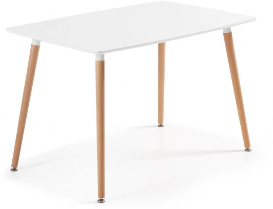 005338 Стол обеденный La Forma (ex Julia Grup) Wad (Белый/ МДФ,Бук,Дерево,Обработанная древесина)