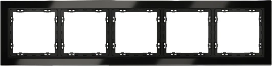 VLS110508 Рамка на 5 постов (черный, стекло) Voltum S70 VLS110508