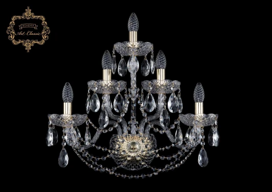 10.11.2+2+1.195.XL.Gd.Sp Бра Art Classic 10.11 10.11.2+2+1.195.XL.Gd.Sp (220V, хрусталь, подвески, подсвечник, свеча)