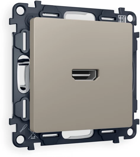 MA374010 Комплект механизма Ambrella Volt розетки HDMI 2.0 ALFA MA374010 Серо-бежевый матовый 40V/500mA 2.0GHz 5-18Gbit/s QUANT