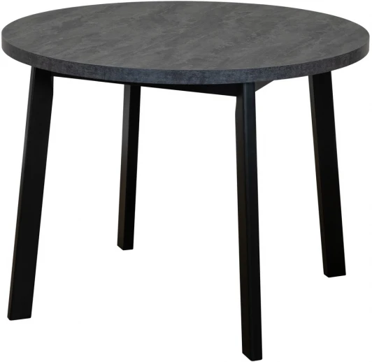 FR 0864 Стол Next круглый раскладной 100-130x100x76,5см, Угольный камень, чёрный